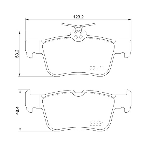 Bremsbelagsatz Scheibenbremse Hella Pagid 8DB 355 025-491 für Ford Ford Usa