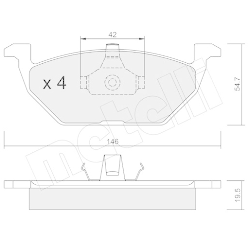 Bremsbelagsatz Scheibenbremse Metelli 22-0211-0 für Audi Seat Skoda VW