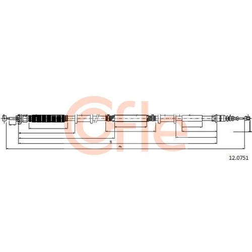 Seilzug Feststellbremse Cofle 12.0751 für Alfa Romeo Hinten Links