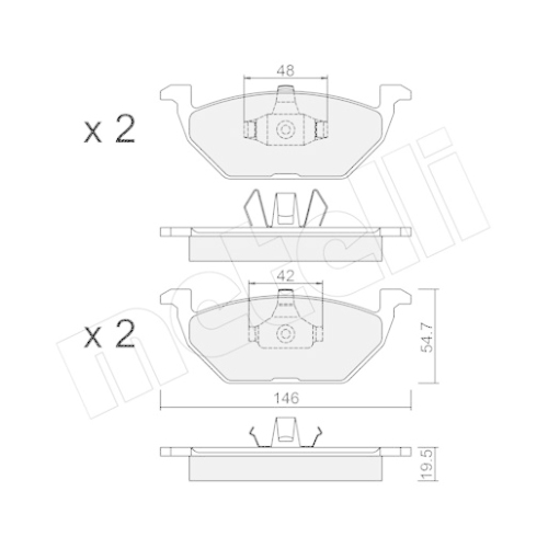 Bremsbelagsatz Scheibenbremse Metelli 22-0211-1 für Audi Seat Skoda VW