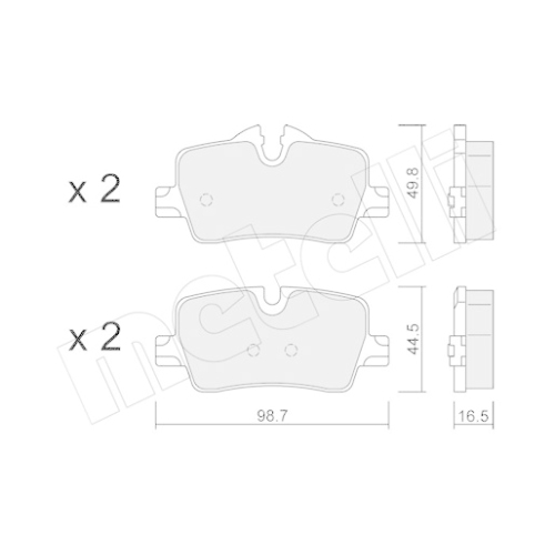 Bremsbelagsatz Scheibenbremse Metelli 22-1264-0 für Bmw Hinterachse