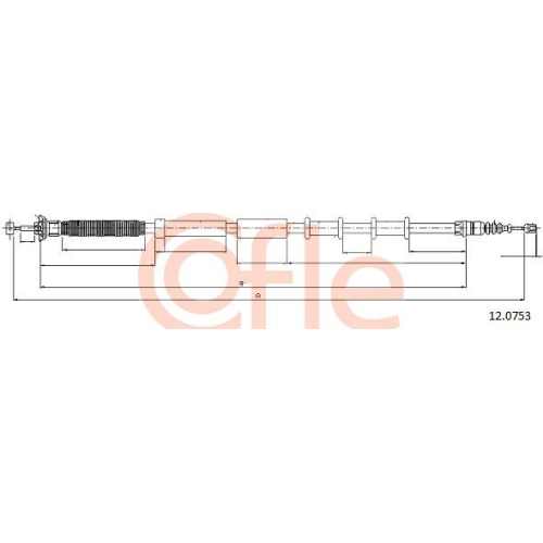 Seilzug Feststellbremse Cofle 12.0753 für Alfa Romeo Fiat Abarth Hinten Links