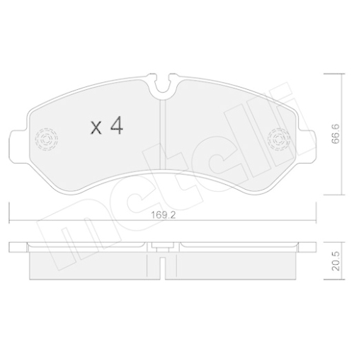 Bremsbelagsatz Scheibenbremse Metelli 22-1276-0 für Mercedes Benz Mercedes Benz