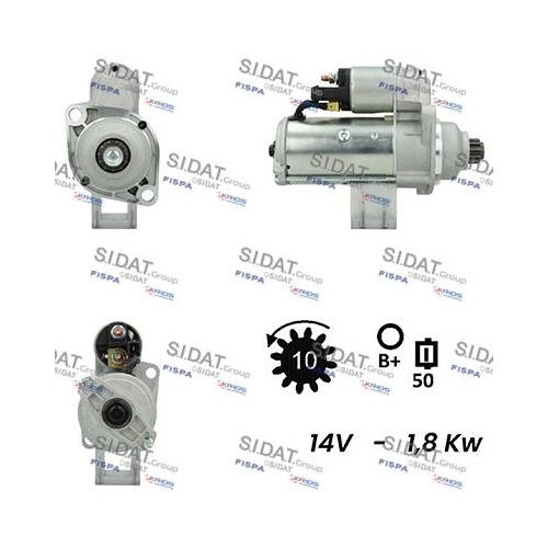 Starter Sidat S12VA0027A2 für Audi Ford Seat Skoda VW Vag Hitachi