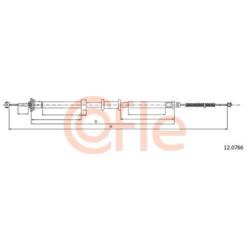 Seilzug Feststellbremse Cofle 12.0766 für Fiat Hinten Rechts
