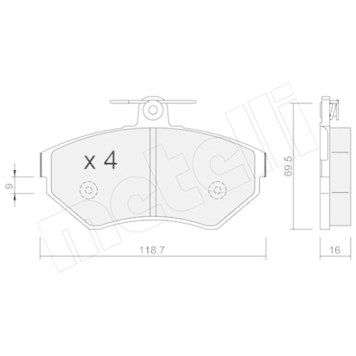 Bremsbelagsatz Scheibenbremse Metelli 22-0215-1 für Seat VW Vorderachse