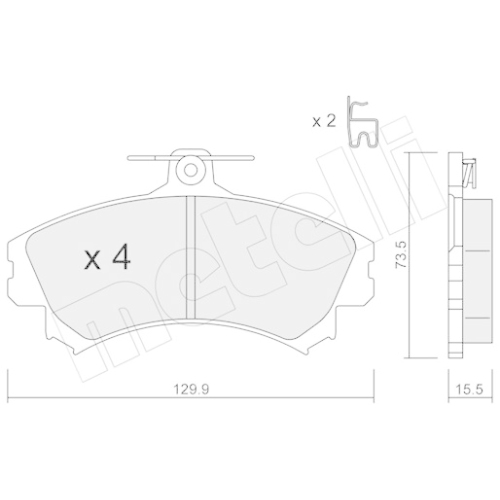 Bremsbelagsatz Scheibenbremse Metelli 22-0216-0 für Mitsubishi Volvo Vorderachse