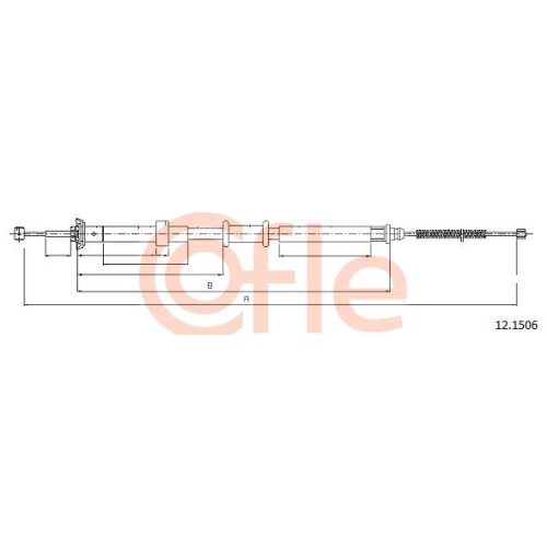 Seilzug Feststellbremse Cofle 12.1506 für Lancia Hinten Links