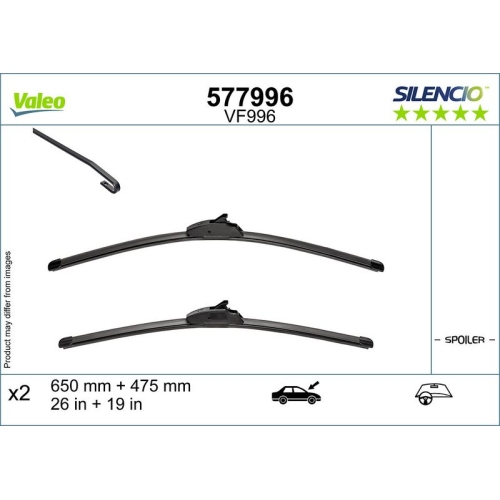 Wischblatt Valeo 577996 Silencio Flat Blade Set für Nissan Vorne