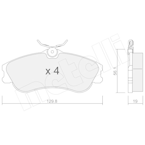 Bremsbelagsatz Scheibenbremse Metelli 22-0217-1 für Citroën Peugeot Vorderachse