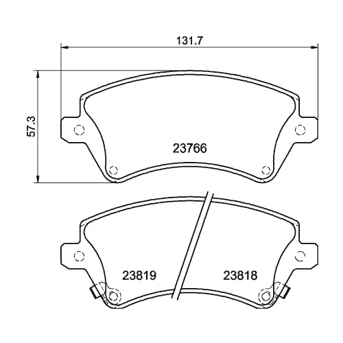 Bremsbelagsatz Scheibenbremse Hella Pagid 8DB 355 017-241 für Toyota Vorderachse