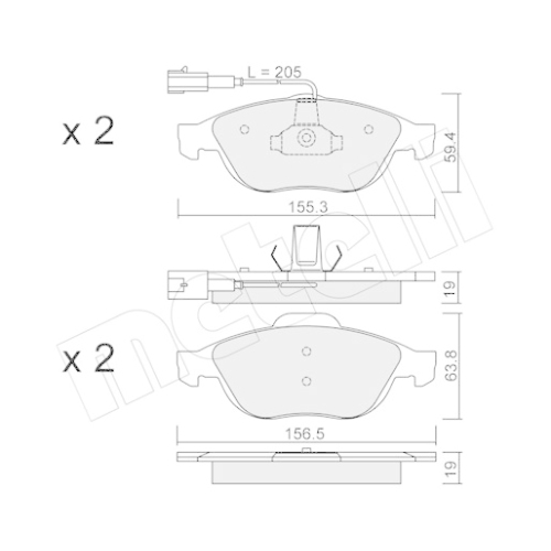 Bremsbelagsatz Scheibenbremse Metelli 22-0220-0 für Alfa Romeo Lancia