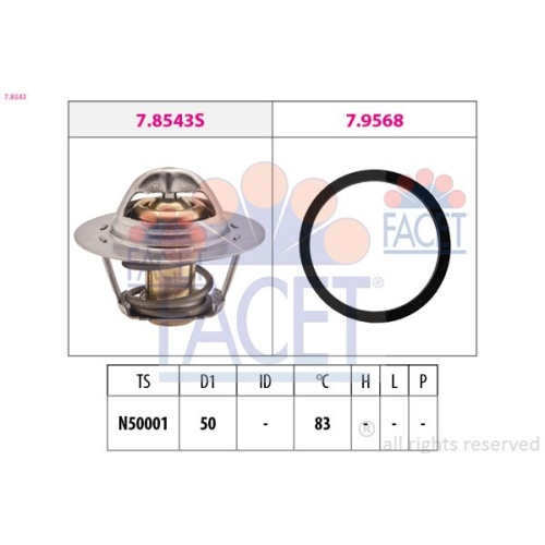 Thermostat Kühlmittel Facet 7.8543 Made In Italy - Oe Equivalent für Nissan