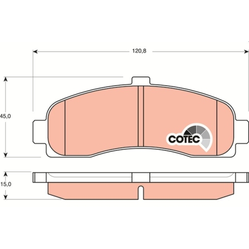 Brake Pad Set Disc Brake Trw GDB1059 Cotec for Nissan Front Axle