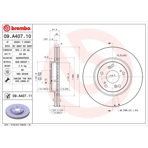 2X Brembo Bremsscheibe Vorderachse Prime Line für Honda Acura