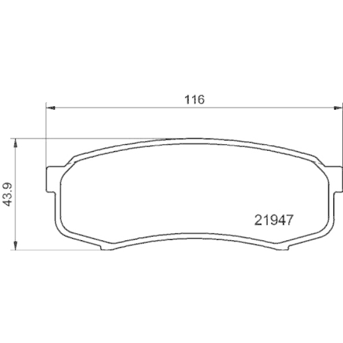 Bremsbelagsatz Scheibenbremse Hella Pagid 8DB 355 016-831 für Mitsubishi Nissan