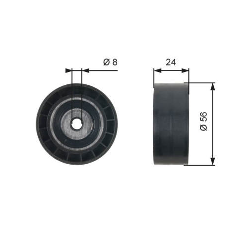 Umlenk /führungsrolle Keilrippenriemen Gates T36362 Drivealign® für Renault