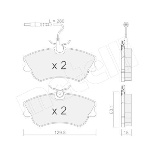 Bremsbelagsatz Scheibenbremse Metelli 22-0222-0 für Renault Vorderachse