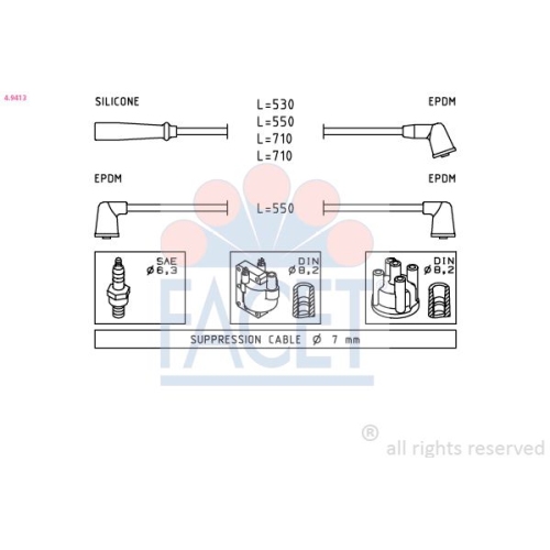 Zündleitungssatz Facet 4.9413 Made In Italy - Oe Equivalent für Suzuki
