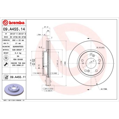 2X Brembo Bremsscheibe Prime Line für Honda Honda (dongfeng) Honda (gac)