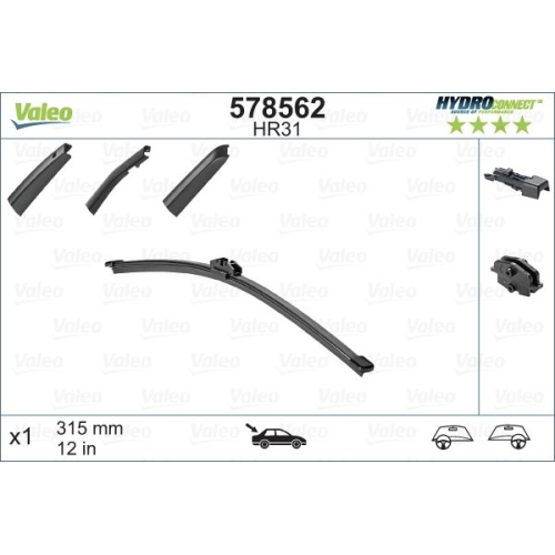 Wischblatt Valeo 578562 Hydroconnect Rear für Audi Hinten