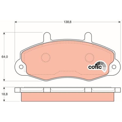 Bremsbelagsatz Scheibenbremse Trw GDB1084 Cotec für Ford Vorderachse