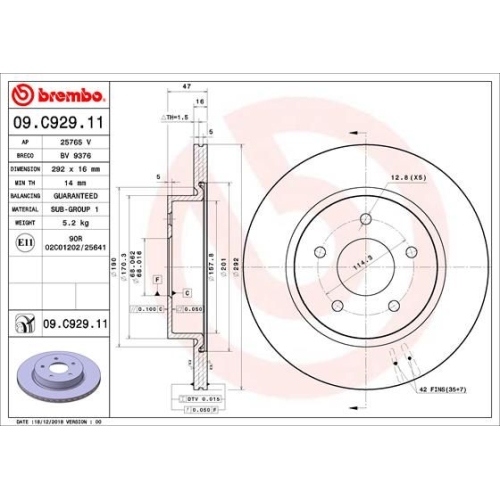 2X Brembo Bremsscheibe Prime Line - Uv Coated für Nissan Renault