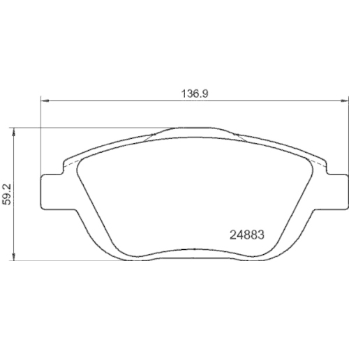 Bremsbelagsatz Scheibenbremse Hella Pagid 8DB 355 014-551 für Citroën Opel