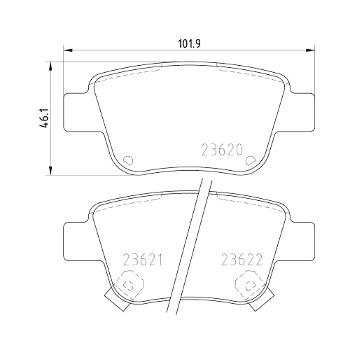 Bremsbelagsatz Scheibenbremse Hella Pagid 8DB 355 017-331 für Toyota Hinterachse