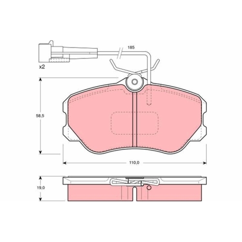 Bremsbelagsatz Scheibenbremse Trw GDB1095 für Alfa Romeo Fiat Lancia Vorderachse