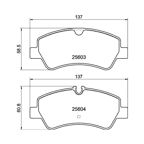 Bremsbelagsatz Scheibenbremse Hella Pagid 8DB 355 020-721 für Ford Hinterachse