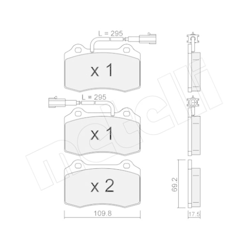 Bremsbelagsatz Scheibenbremse Metelli 22-0251-0 für Alfa Romeo Fiat Lancia