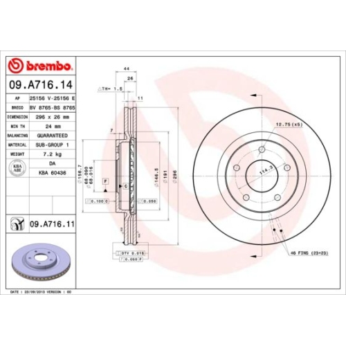 2X Brembo Bremsscheibe Vorderachse Prime Line für Nissan