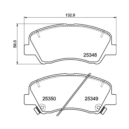 Bremsbelagsatz Scheibenbremse Hella Pagid 8DB 355 020-231 für Hyundai Kia