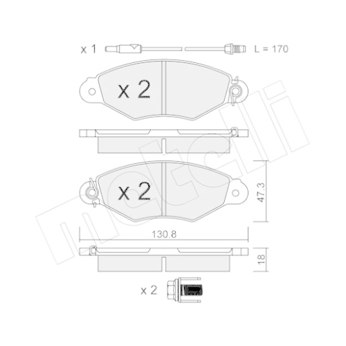 Bremsbelagsatz Scheibenbremse Metelli 22-0253-1 für Nissan Renault Vorderachse