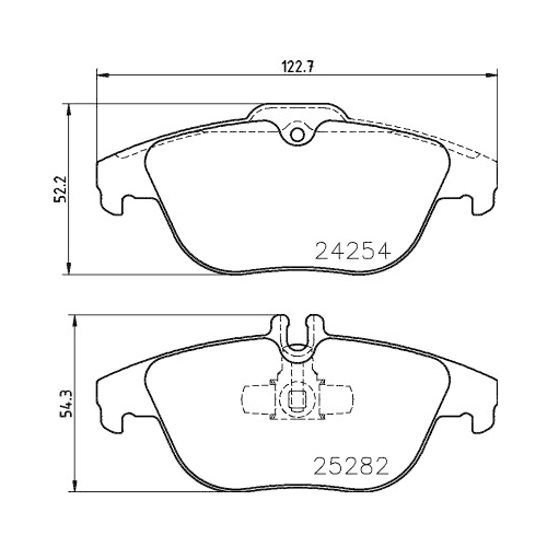 Bremsbelagsatz Scheibenbremse Hella Pagid 8DB 355 016-281 für Mercedes Benz