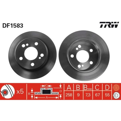 TRW 2X Bremsscheibe für Mercedes Benz Lifan