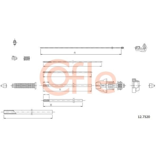 Gaszug Cofle 12.7320 für Citroën Fiat Peugeot