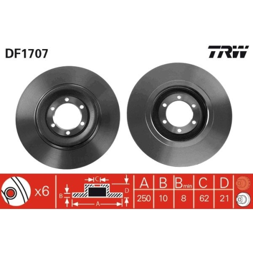 TRW 2X Bremsscheibe Hinterachse für Alfa Romeo