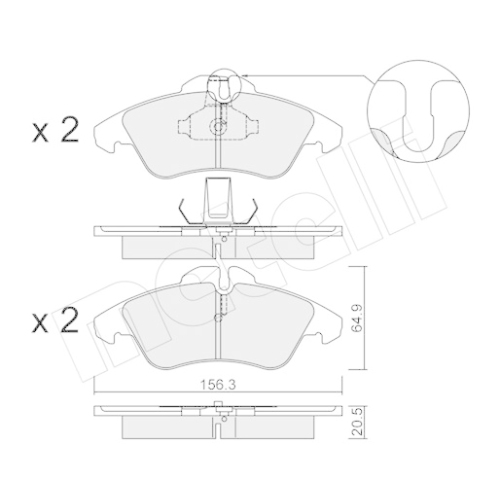 Bremsbelagsatz Scheibenbremse Metelli 22-0256-0 für Mercedes Benz Mercedes Benz