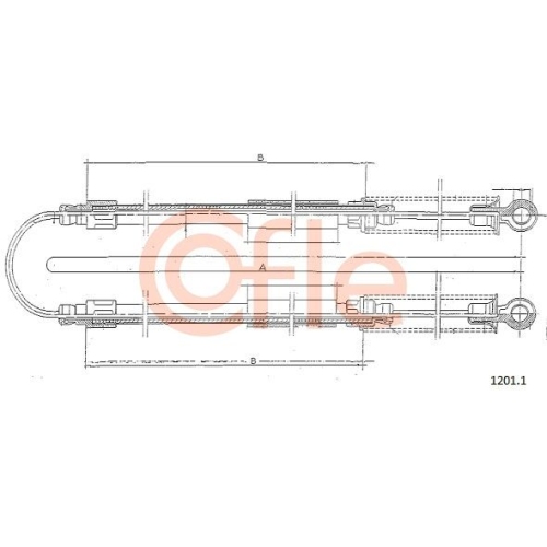 Seilzug Feststellbremse Cofle 1201.1 für Fiat Seat Hinten