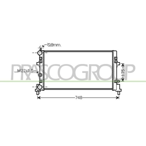 Kühler Motorkühlung Prasco AD120R003 Prascoselection für Audi Seat Skoda VW