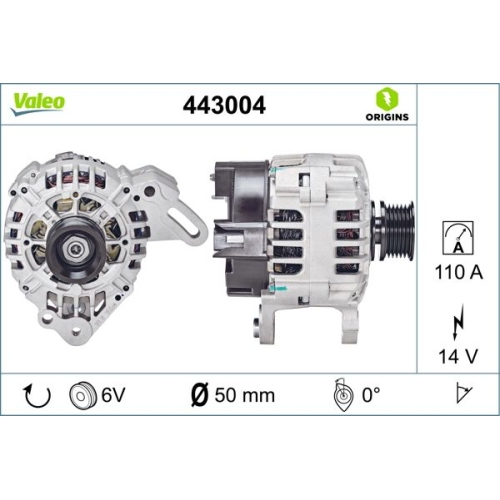 Generator Valeo 443004 Valeo Origins New Oe Technologie für Audi Seat Skoda VW