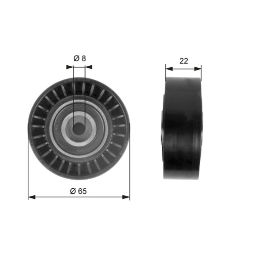 Umlenk /führungsrolle Keilrippenriemen Gates T36258 Drivealign® für