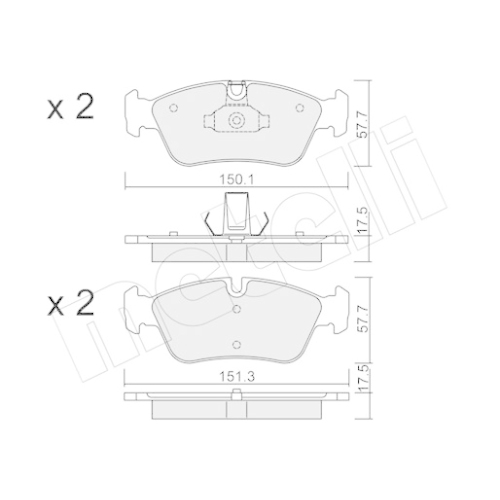 Bremsbelagsatz Scheibenbremse Metelli 22-0260-0 für Bmw Vorderachse