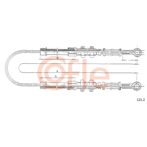 Seilzug Feststellbremse Cofle 121.2 für Fiat Hinten