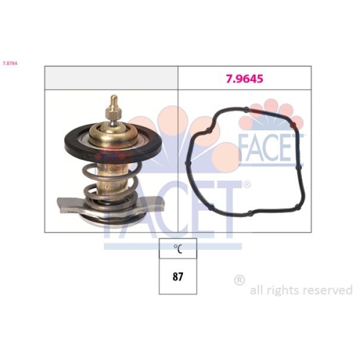 Thermostat Liquide De Refroidissement Facet 7.8784 Made In Italy - Oe Equivalent