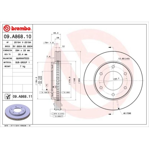 2X Brembo Bremsscheibe Vorderachse Prime Line für Fiat Mitsubishi