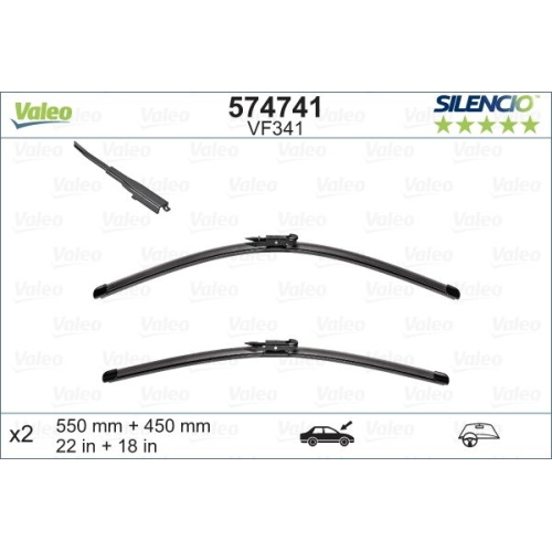 Wischblatt Valeo 574741 Silencio Flat Blade Set für Bmw Bmw (brilliance) Vorne