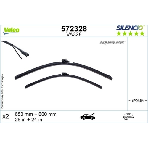 Wischblatt Valeo 572328 Silencio Aquablade Set für Mercedes Benz Vorne